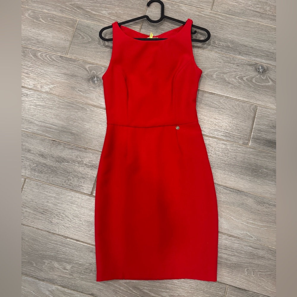 Liu Jo Elegant Red Midi Dress Made in Italy